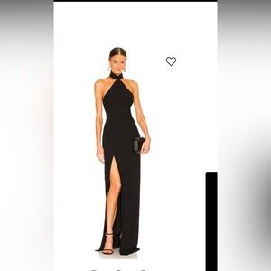 Amanda Uprichard Queen Halter Dress, Black